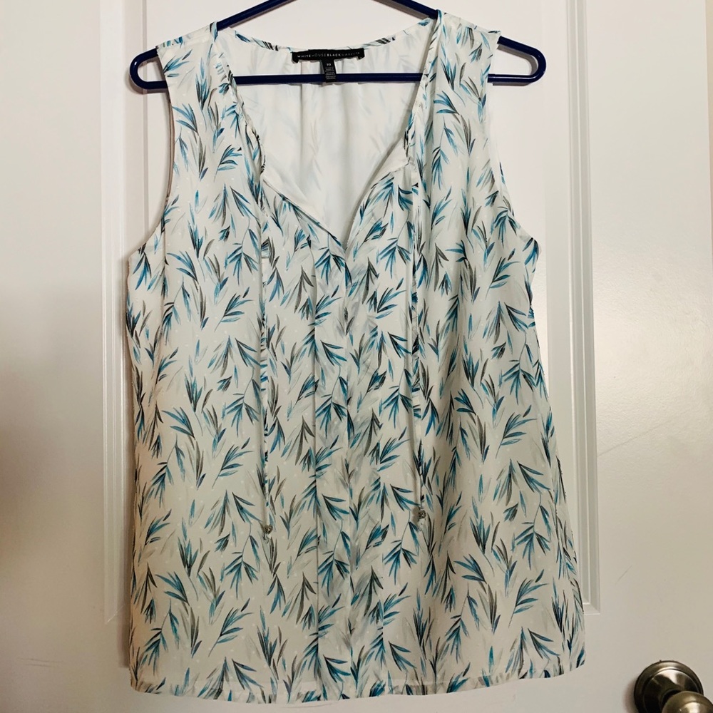 Teal and black on cream cami